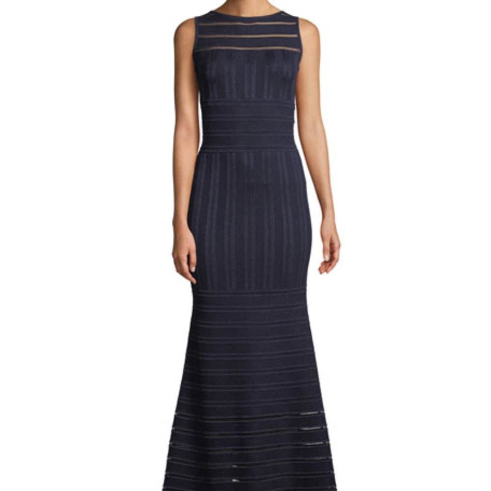 St. John Sleeveless Gossamer Illusion Knit Mermaid Dress